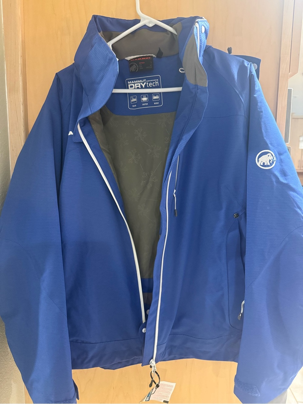 Mammut Blue Waterproof Ski Jacket with  Removable Hood